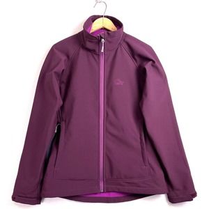 LOWE ALPINE Soft Shell Jacket Womens Size Large Purple Full Zip Outdoor Hiking